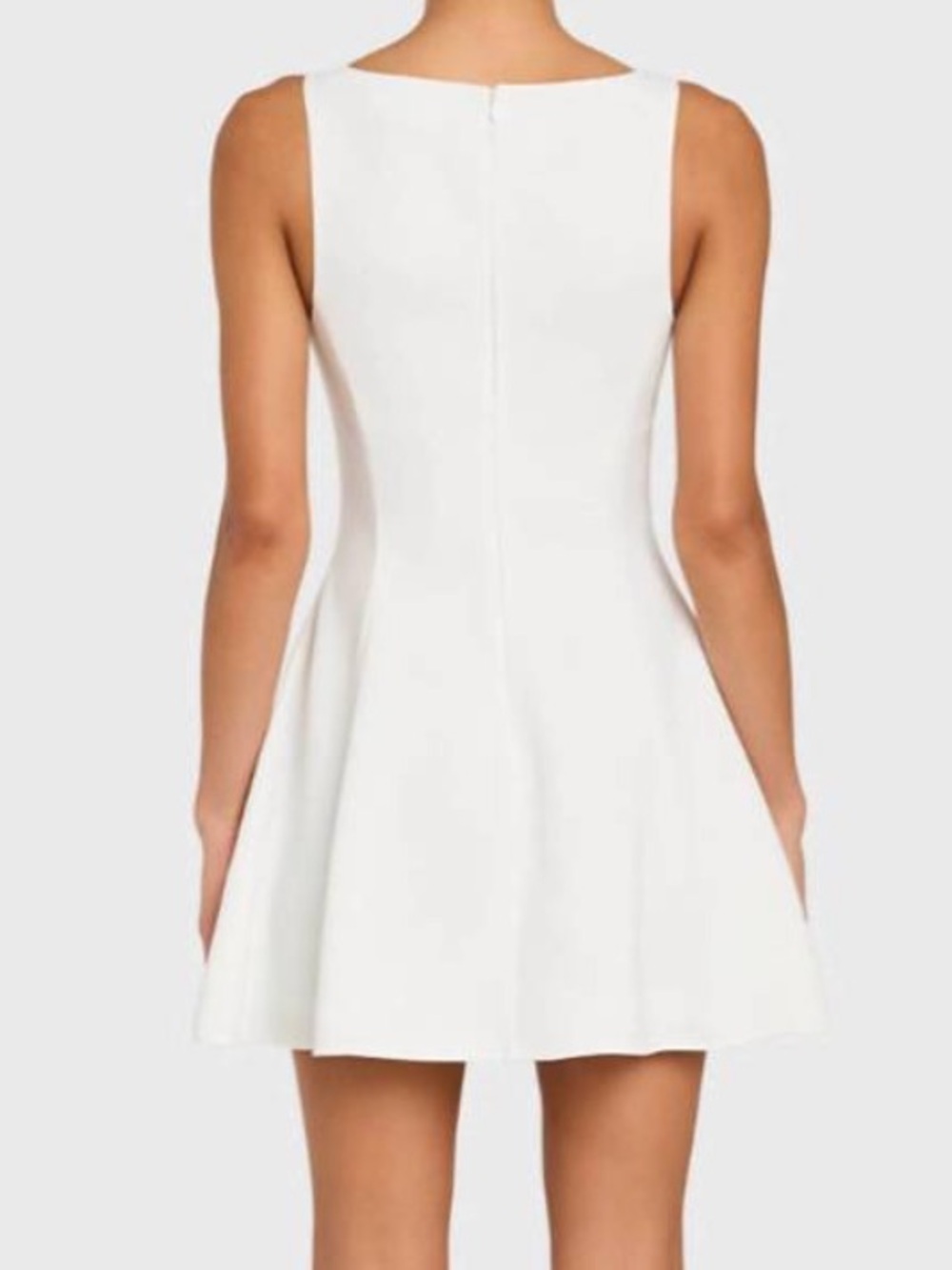 Amanda Uprichard White V-Neck Sleeveless Mini Dress with Nautical Charm - Picture 3 of 3